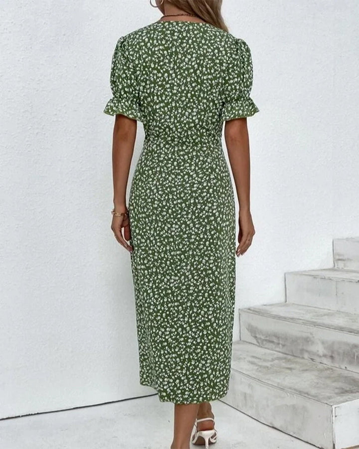 Amelia | Women’s Floral Print Wrap Summer Midi Dress