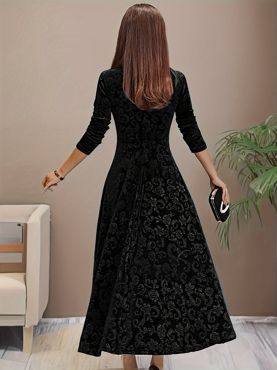 Aria | Women’s Graceful Floral Print Midi Dress