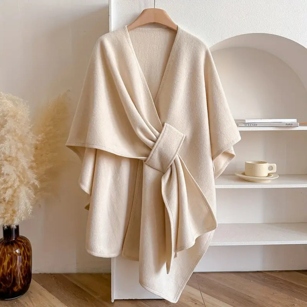 Elise | Elegant Wind-Shield Shawl Collar Coat for Women