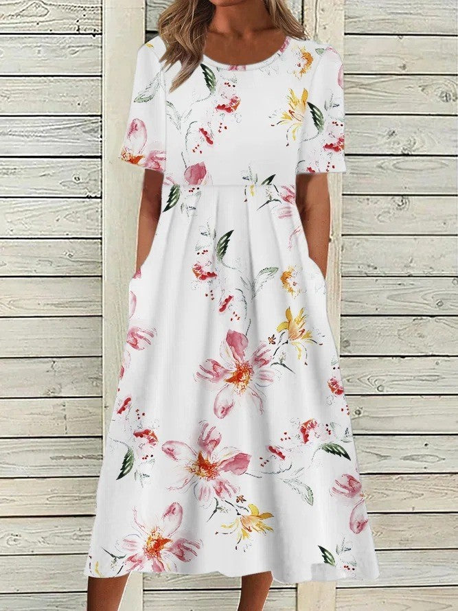 Florence | Feminine Floral Midi Dress For Women