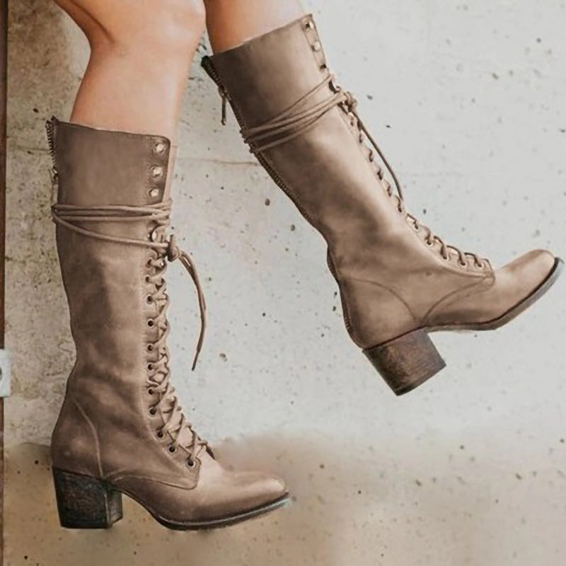 Sienna | Lace-Up Women’s Leather Knee Boots