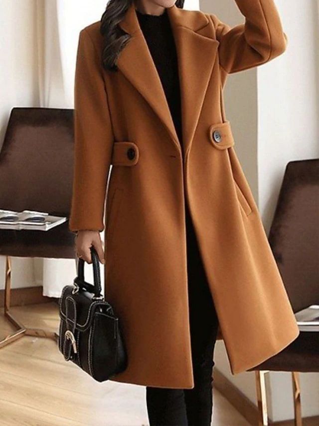 Elise | Tailored Long-Sleeve Winter Coat with Elegant Waist Belt for Women