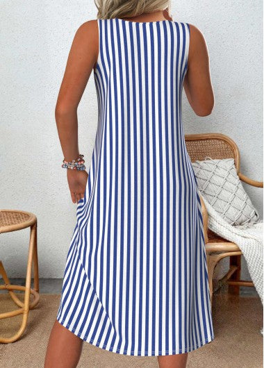 Lily | Women’s Sleeveless Striped Midi Summer Dress