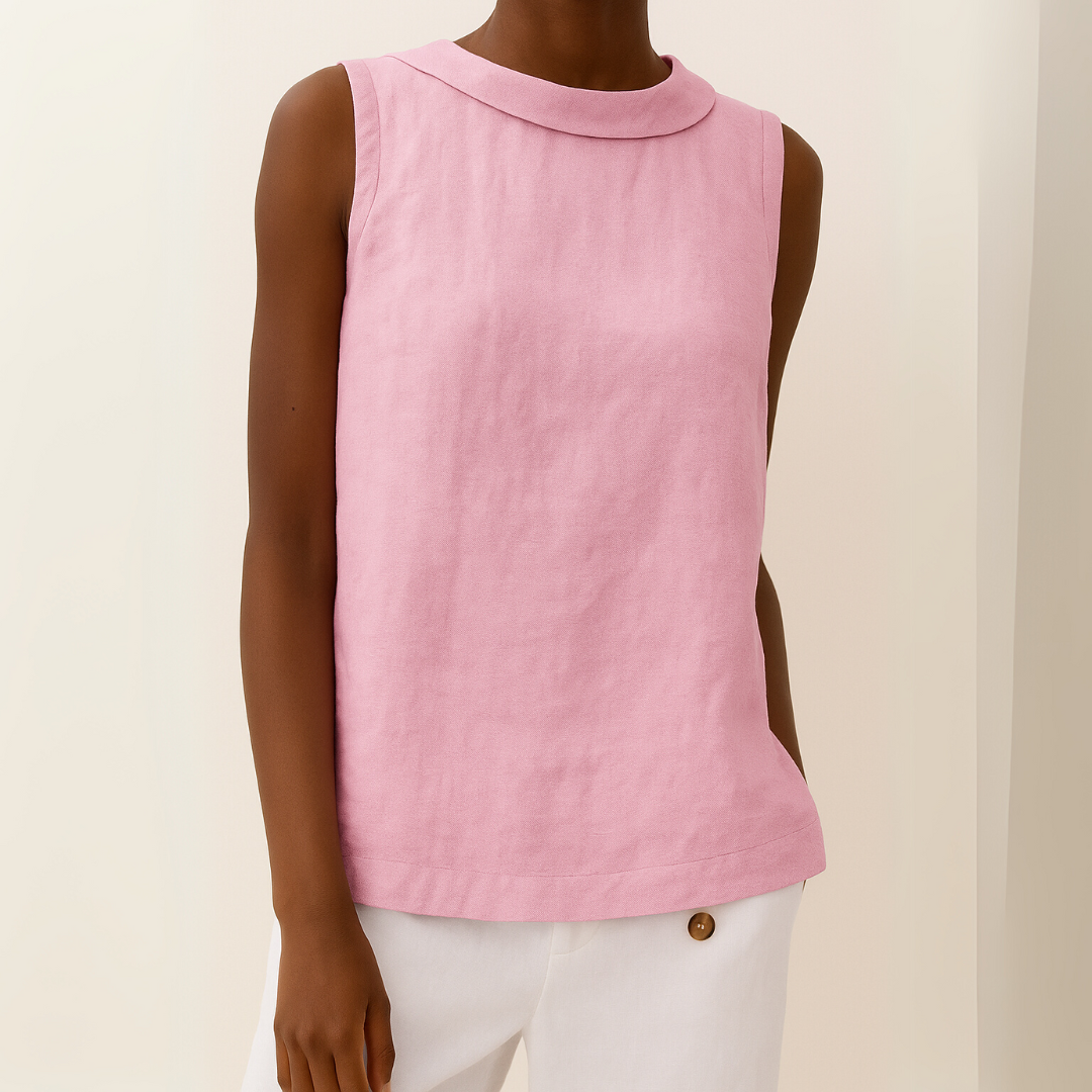 Maria | Refined Sleeveless Roll-Collar Top For Women