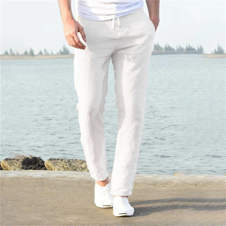 Leo | Men’s Linen Drawstring Trousers with Side Pockets