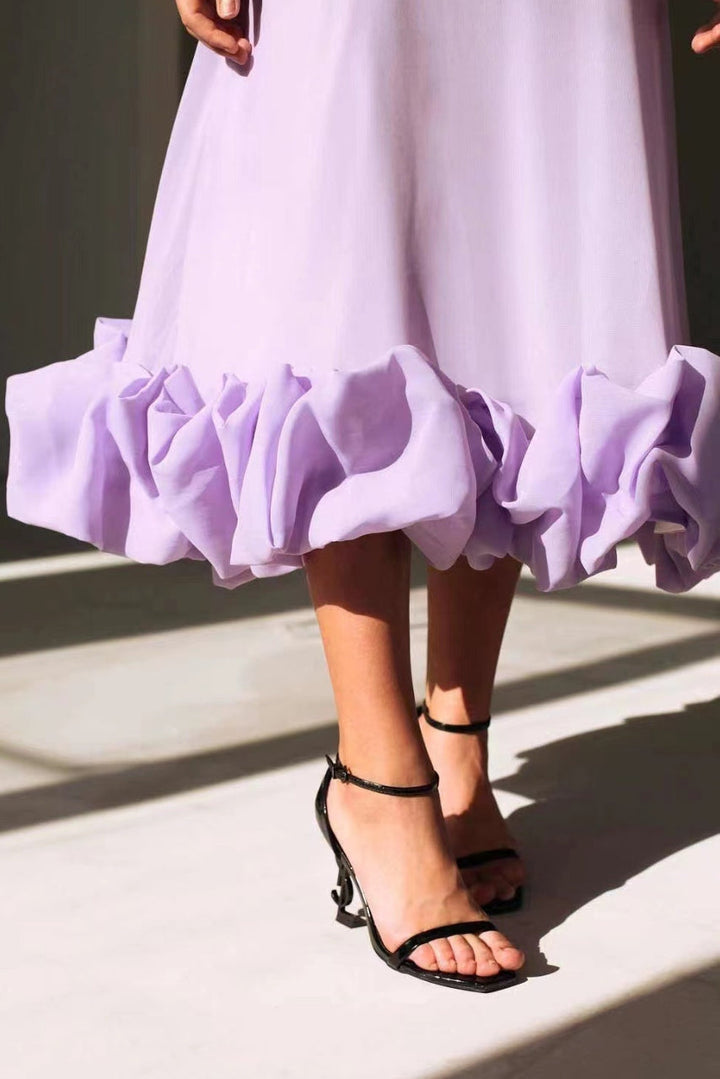 Isla | Women’s Strappy Maxi Dress With Flowy Skirt And Ruffled Hemline
