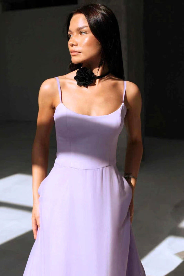 Isla | Women’s Strappy Maxi Dress With Flowy Skirt And Ruffled Hemline