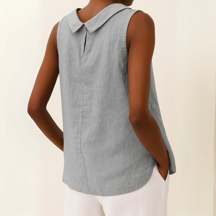 Maria | Refined Sleeveless Roll-Collar Top For Women