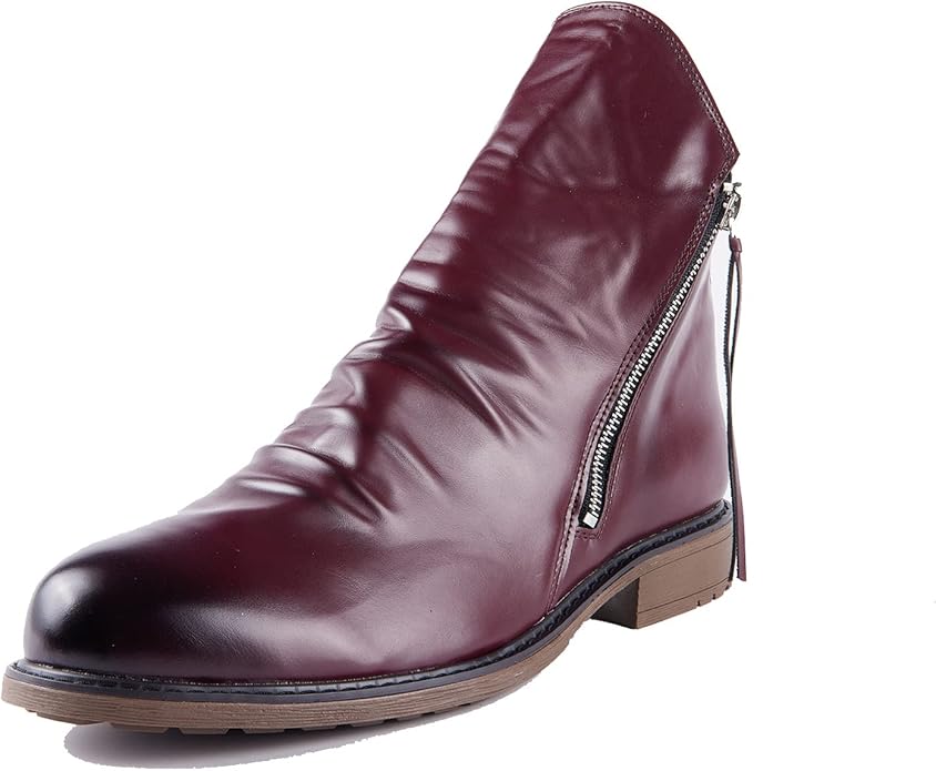 Liam | Casual Brown Leather Zip-Up Boots For Men