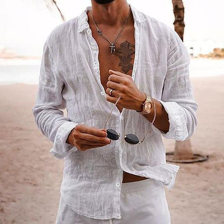 Caleb | Men’s Casual Linen Button-Up Summer Shirt