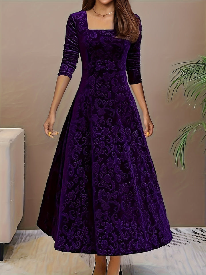 Aria | Women’s Graceful Floral Print Midi Dress