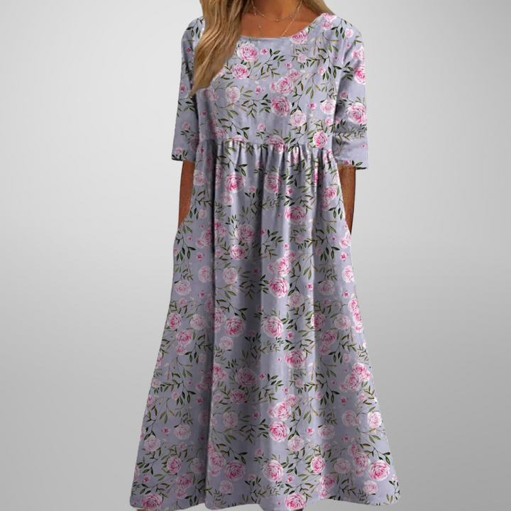 Juliette | Relaxed Botanical Print Midi Dress For Women