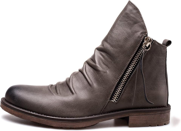 Oliver | Modern Side-Zip Ankle Boots With Comfortable Low Heel For Men