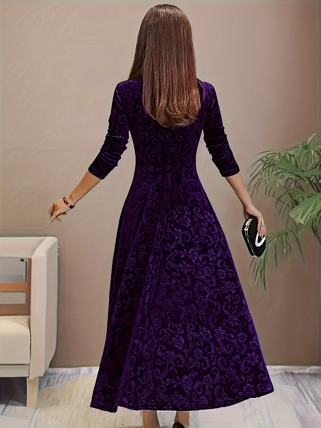 Aria | Women’s Graceful Floral Print Midi Dress