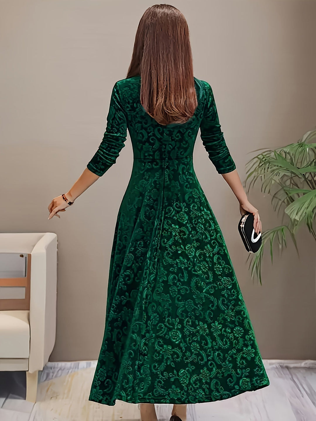 Aria | Women’s Graceful Floral Print Midi Dress
