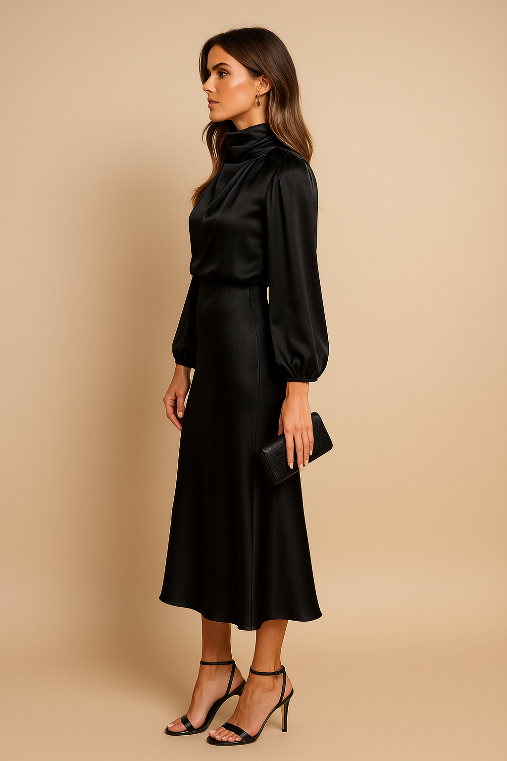 Luna | High-Waist Midi Dress With Elegant Silhouette For Women