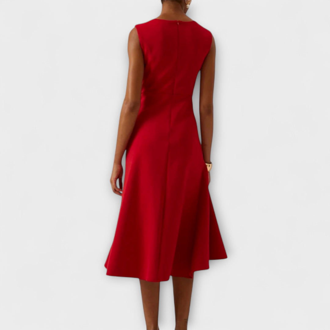 Elena | Flowy Pleated Midi Dress For Women