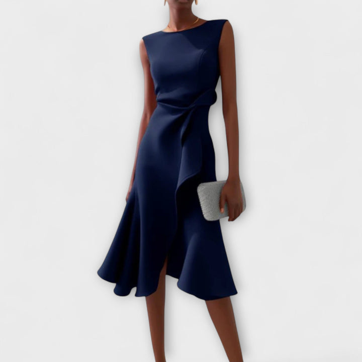 Elena | Flowy Pleated Midi Dress For Women