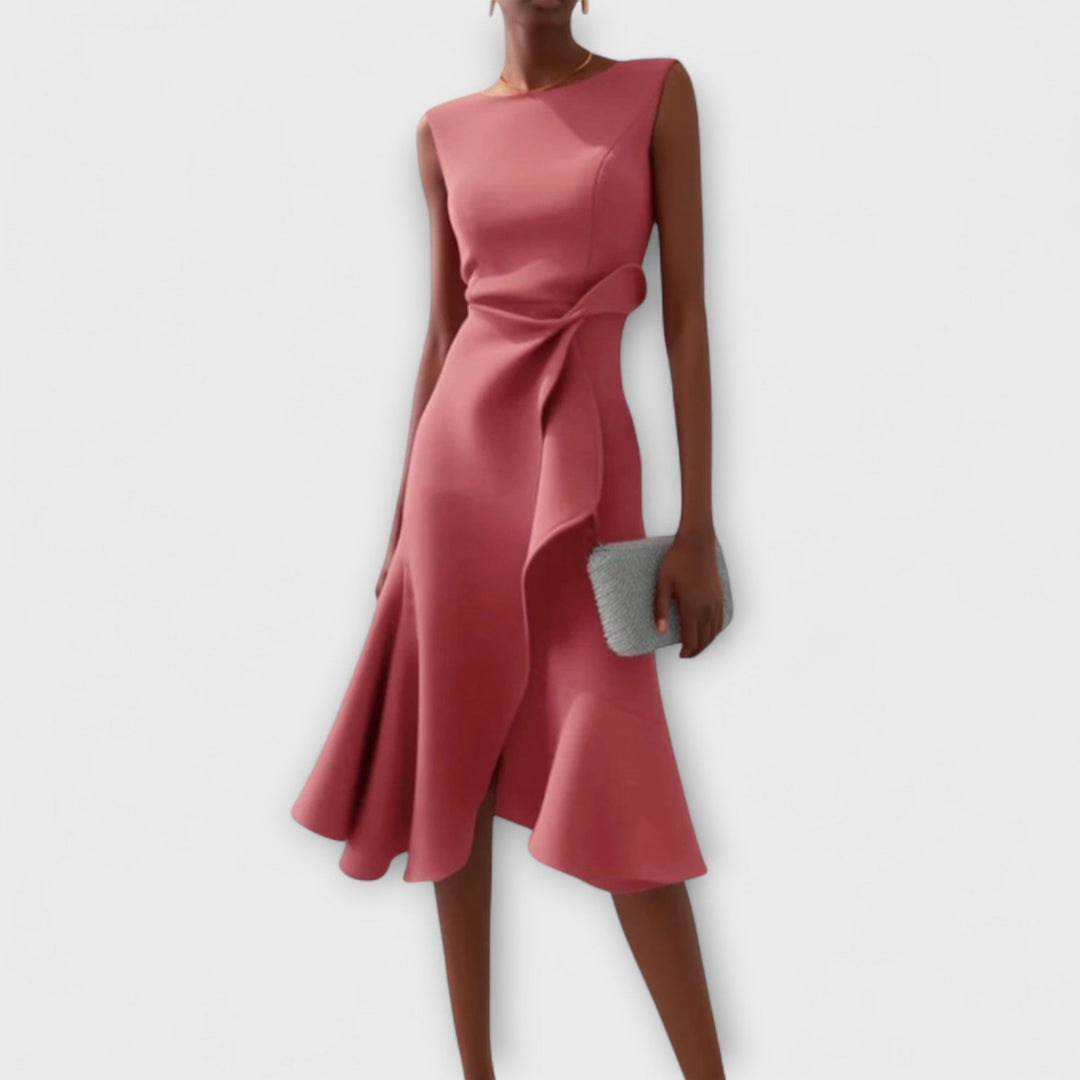 Elena | Flowy Pleated Midi Dress For Women