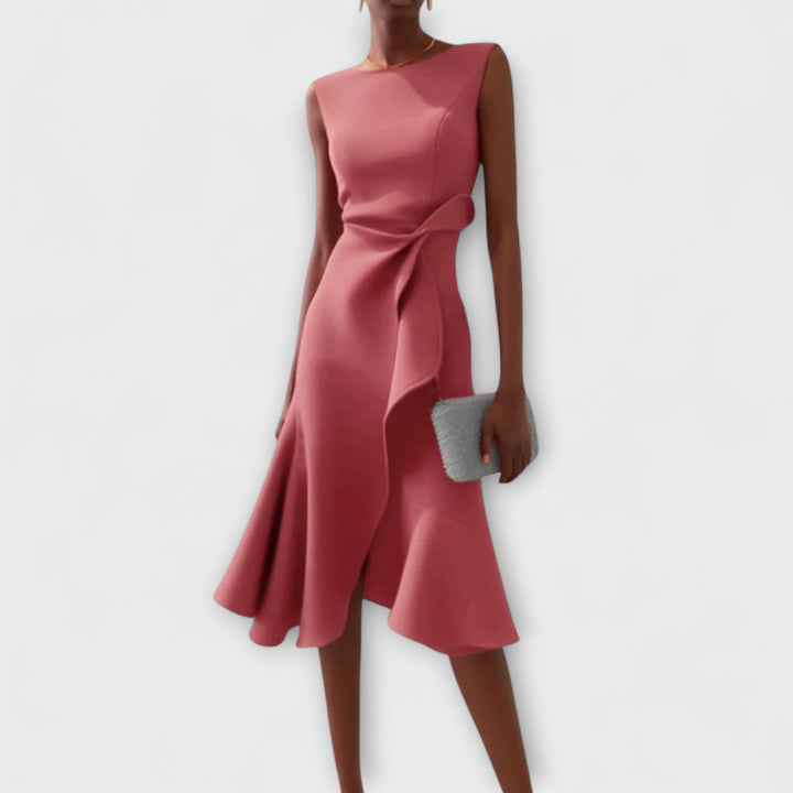 Elena | Flowy Pleated Midi Dress For Women