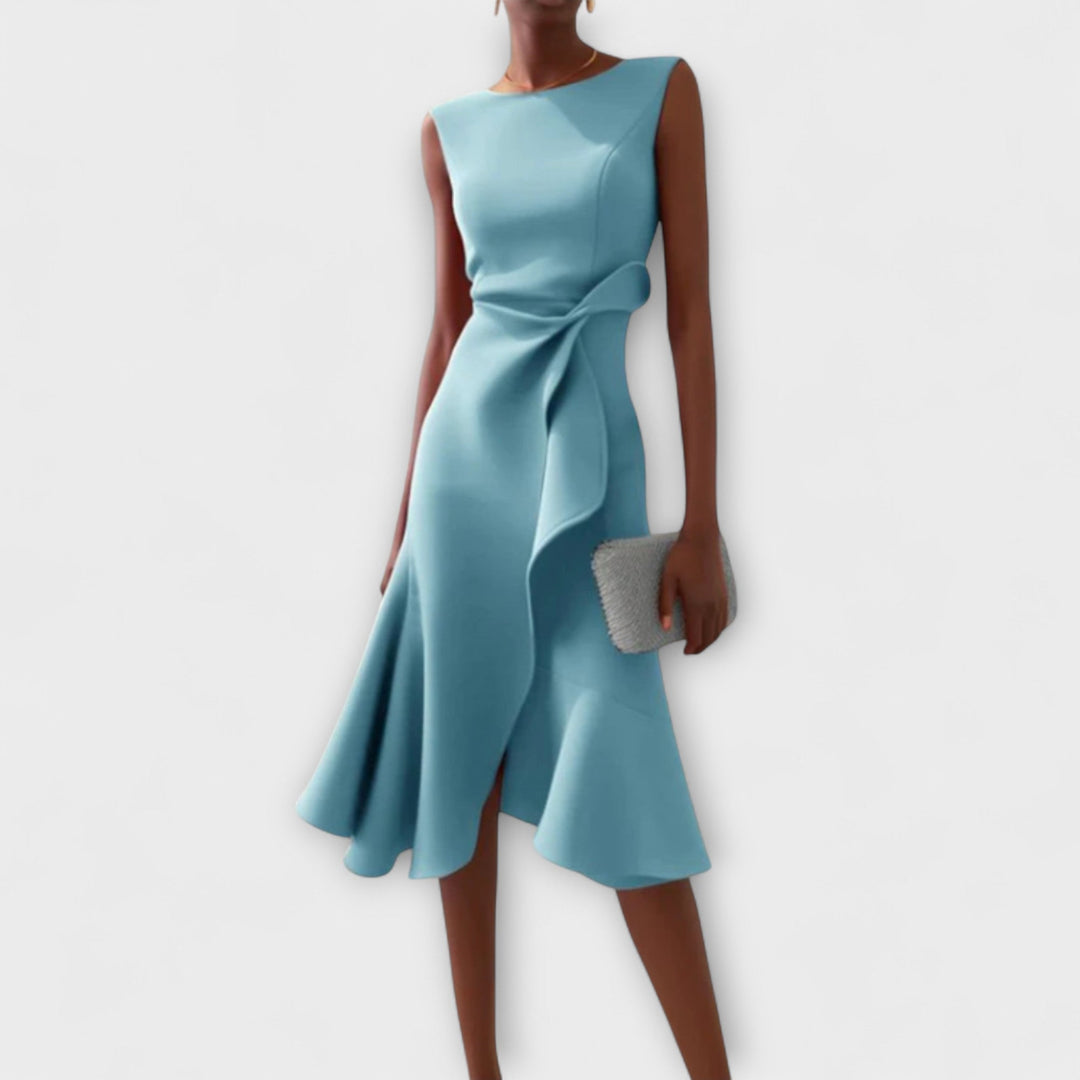 Elena | Flowy Pleated Midi Dress For Women