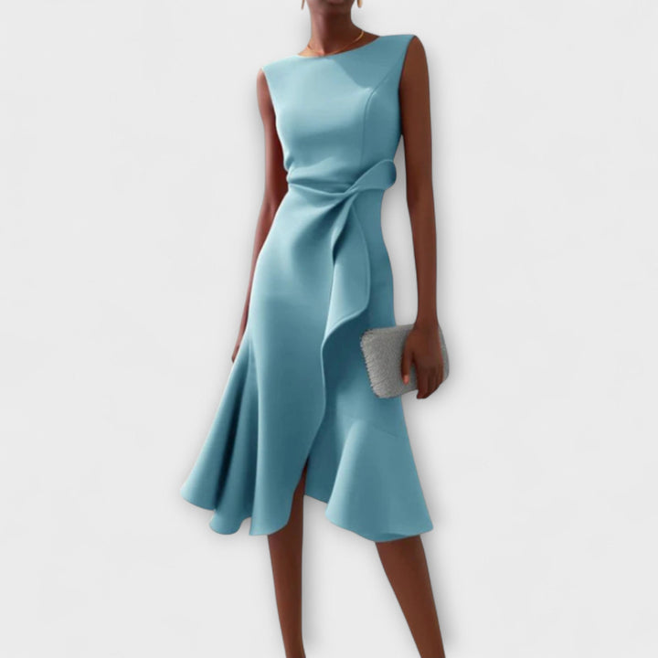 Elena | Flowy Pleated Midi Dress For Women