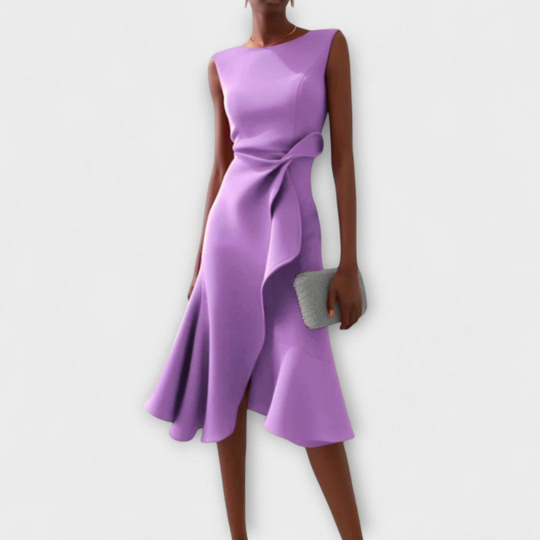 Elena | Flowy Pleated Midi Dress For Women