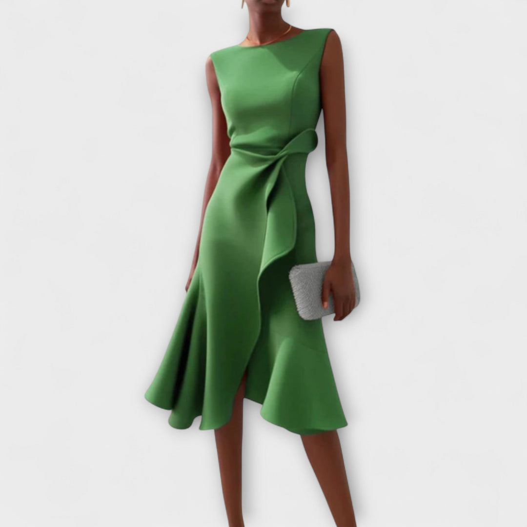 Elena | Flowy Pleated Midi Dress For Women