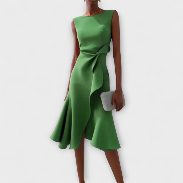 Elena | Flowy Pleated Midi Dress For Women