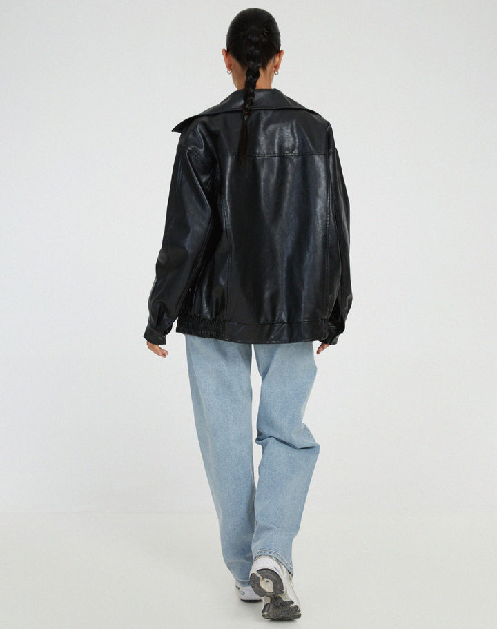 Zara | Women’s Oversized Leather Bomber Jacket