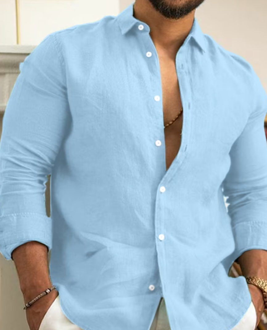 Owen | Men’s Casual Linen Button-Up Shirt