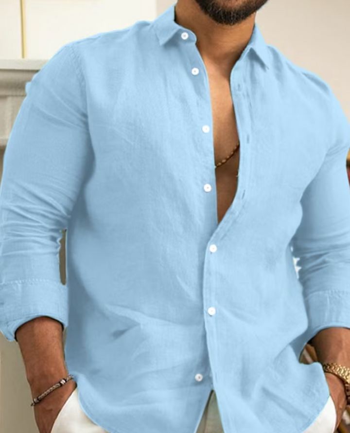 Owen | Men’s Casual Linen Button-Up Shirt