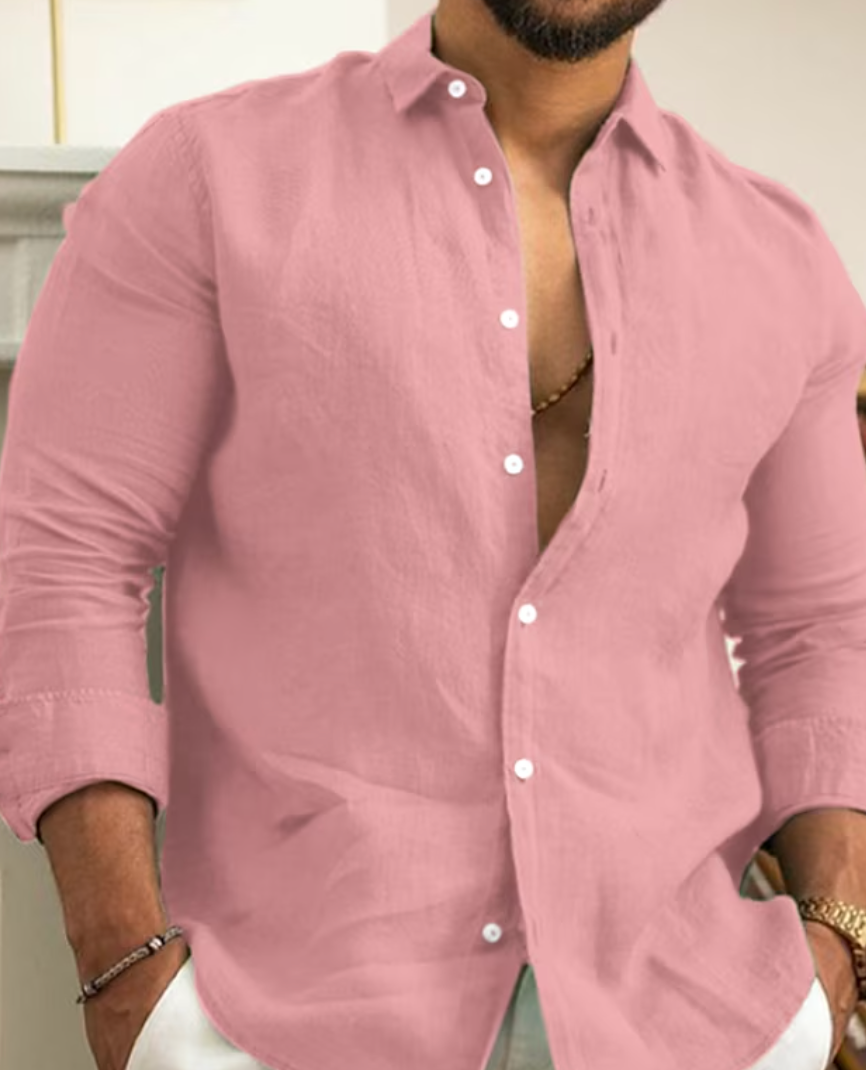 Owen | Men’s Casual Linen Button-Up Shirt