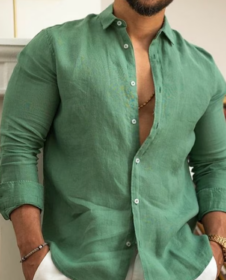 Owen | Men’s Casual Linen Button-Up Shirt