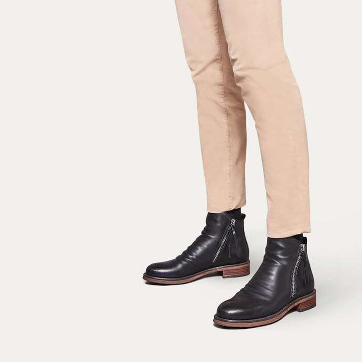 Oliver | Modern Side-Zip Ankle Boots With Comfortable Low Heel For Men