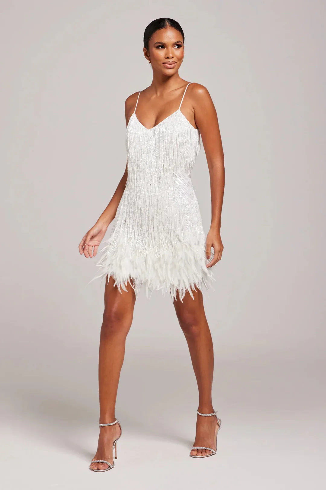 Aria | Stylish Feather Trim Mini Dress For Women