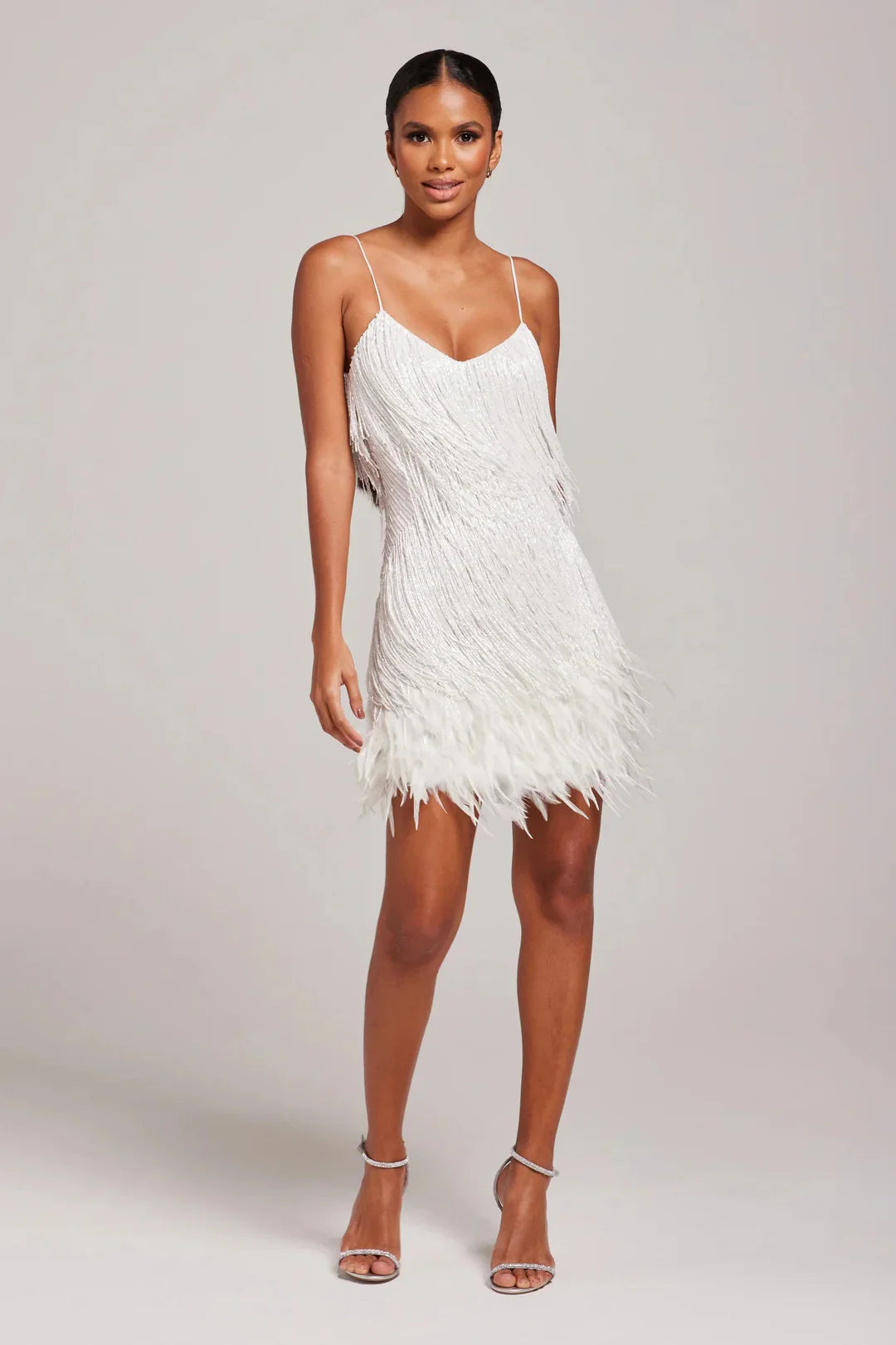 Aria | Stylish Feather Trim Mini Dress For Women