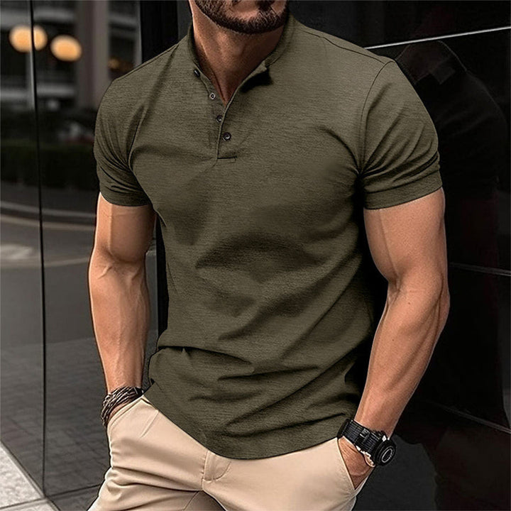 Evan | Men’s Stand Collar Short Sleeve Polo Shirt