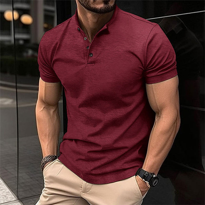 Evan | Men’s Stand Collar Short Sleeve Polo Shirt