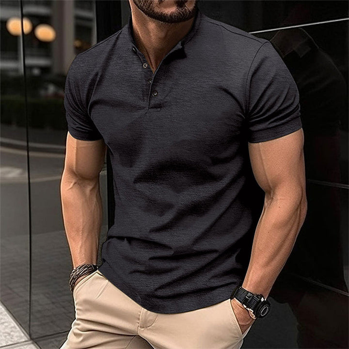 Evan | Men’s Stand Collar Short Sleeve Polo Shirt