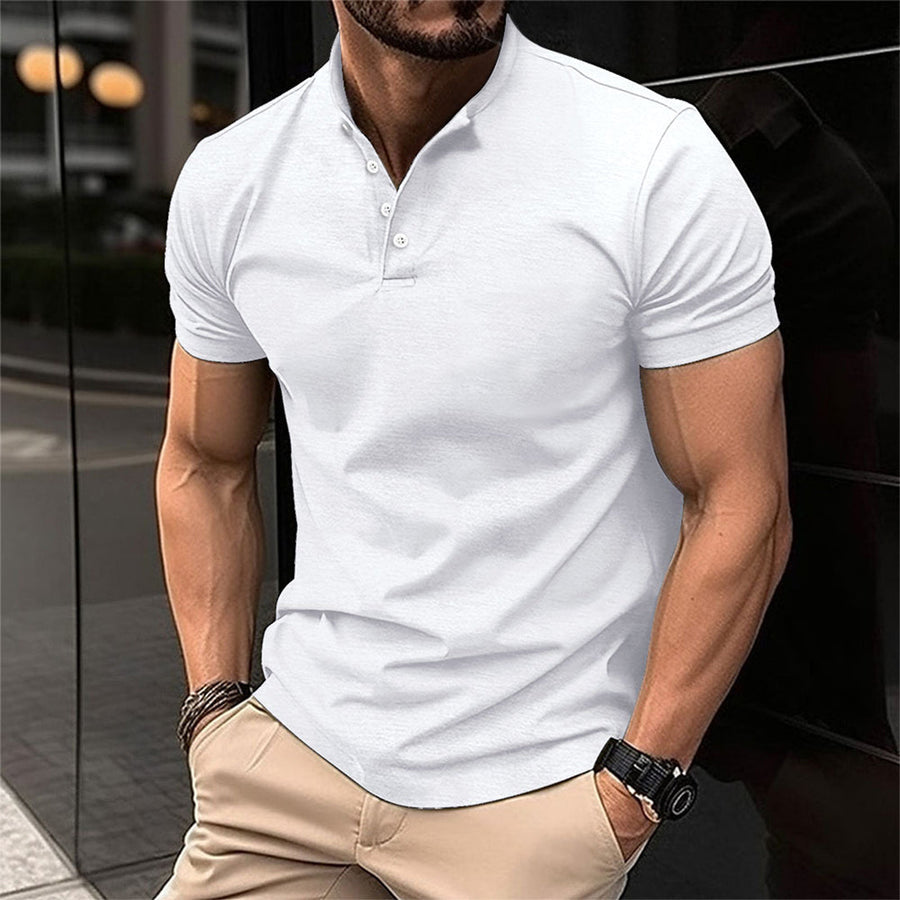 Evan | Men’s Stand Collar Short Sleeve Polo Shirt