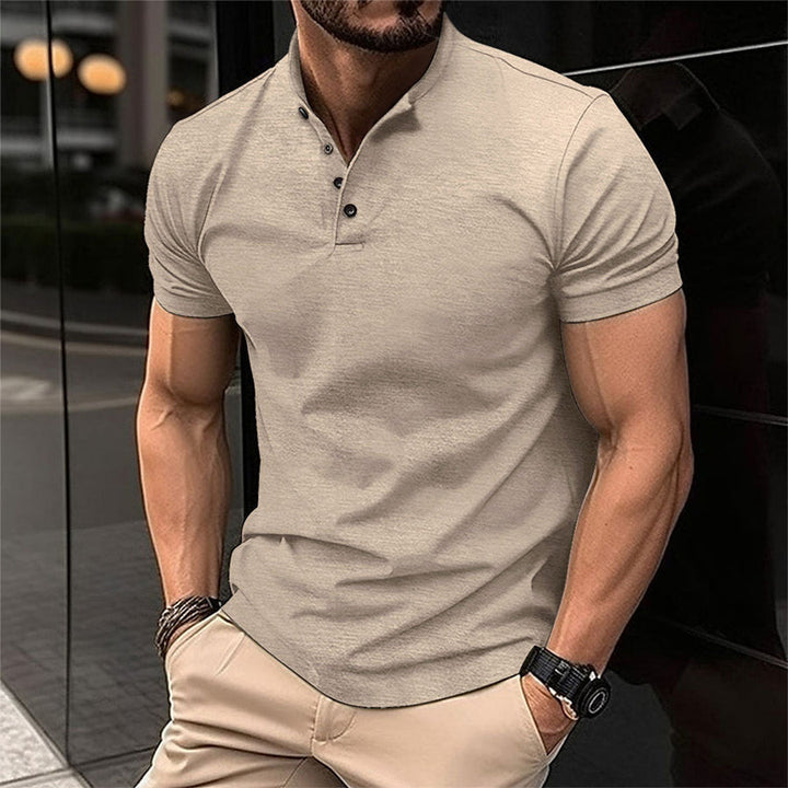 Evan | Men’s Stand Collar Short Sleeve Polo Shirt