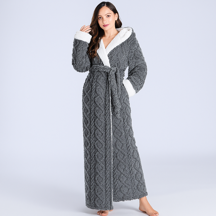 Luna | Ultra-Cozy Hooded Flannel Bathrobe for Women