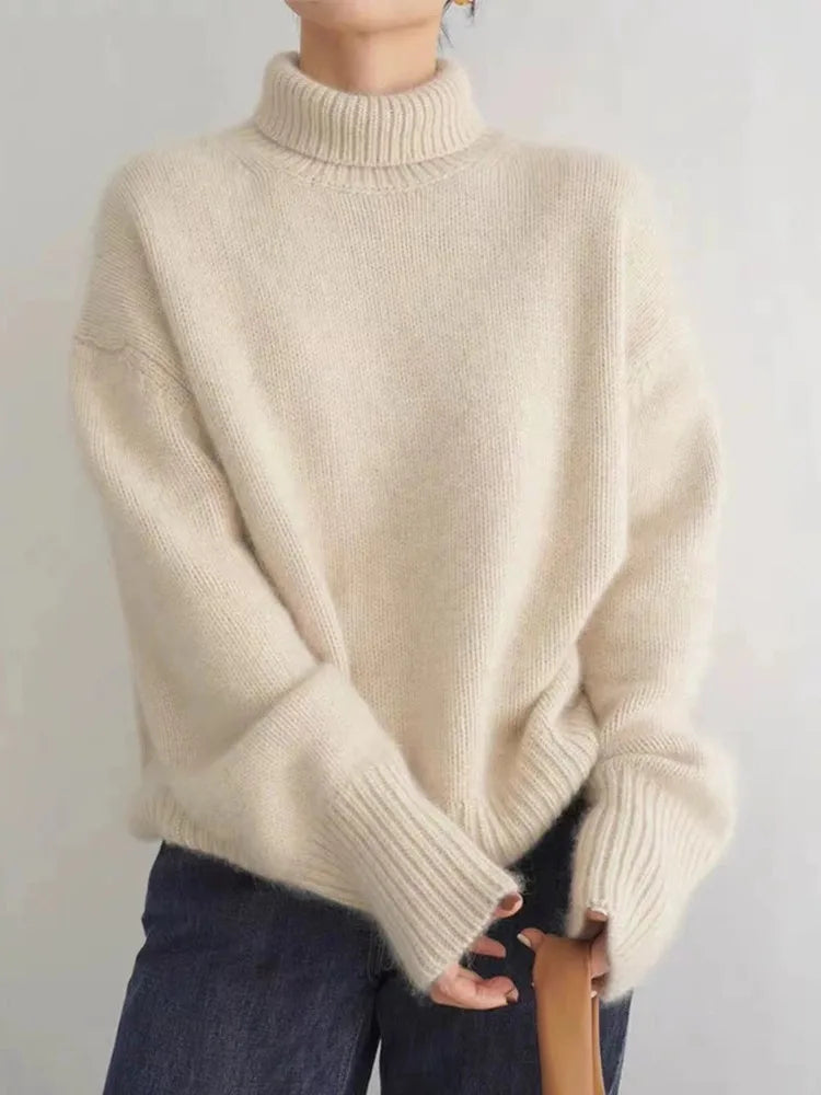Olivia | Women’s Cozy High-Neck Knit Sweater