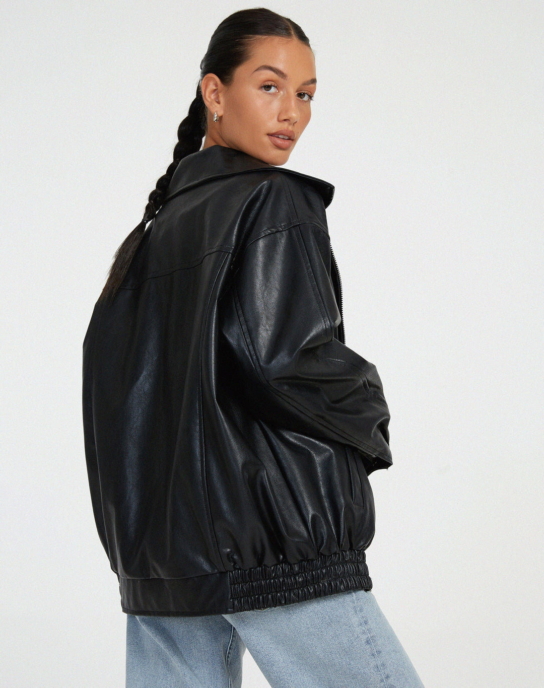Zara | Women’s Oversized Leather Bomber Jacket