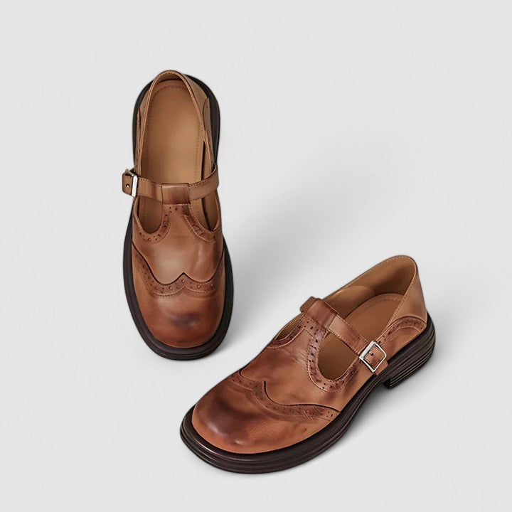 Ava | Timeless Women’s Leather T-Strap Shoes