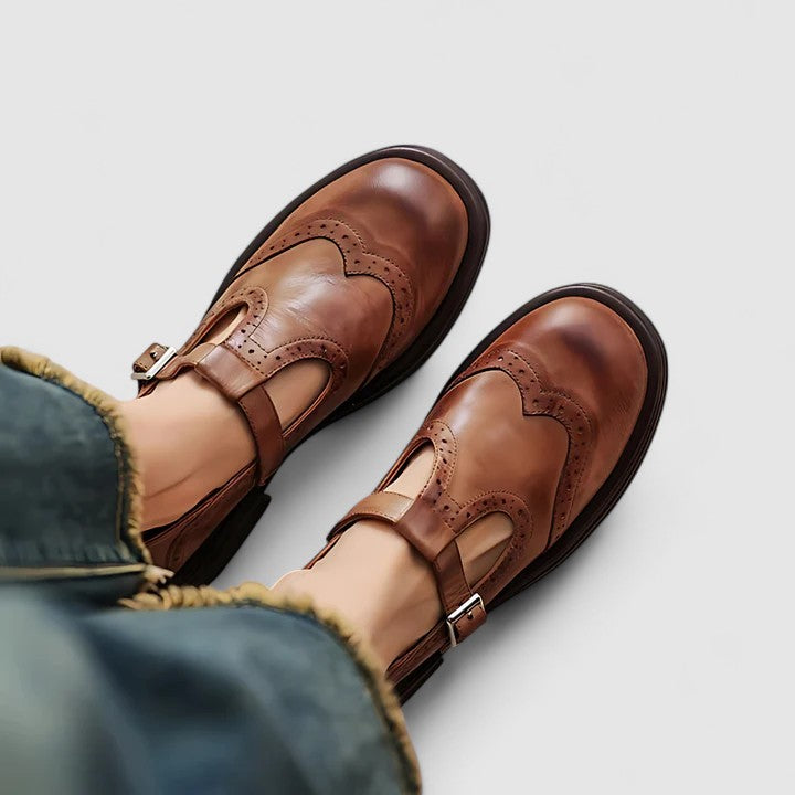 Ava | Timeless Women’s Leather T-Strap Shoes