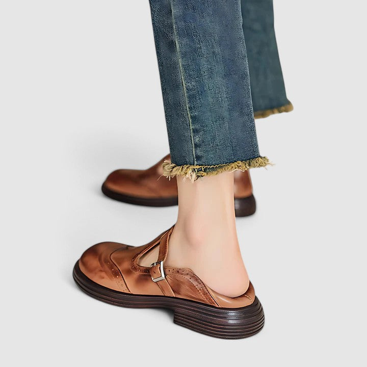 Ava | Timeless Women’s Leather T-Strap Shoes