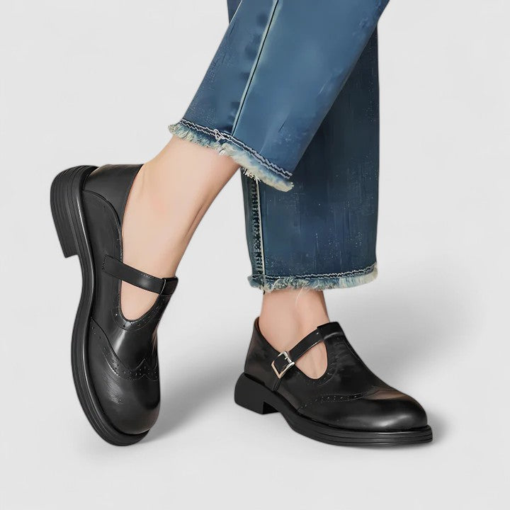 Ava | Timeless Women’s Leather T-Strap Shoes