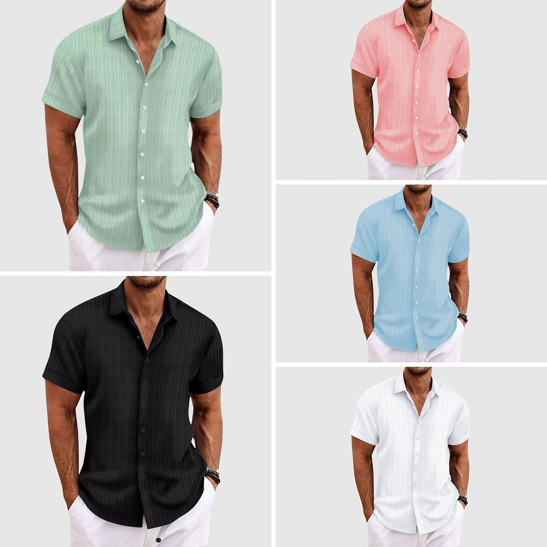 Zane | Men’s Vertical Stripe Button-Up Shirt